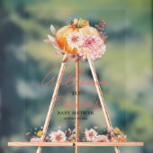 Affiche de bienvenue citrouille Baby shower d'auto (Neutre)