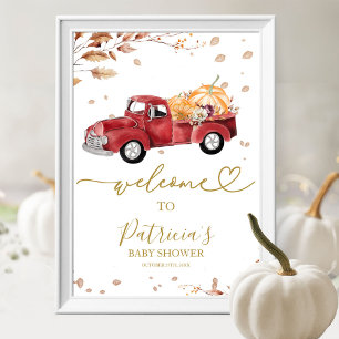 Affiche de bienvenue citrouille Baby shower d'auto