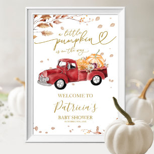 Affiche de bienvenue citrouille Baby shower d'auto