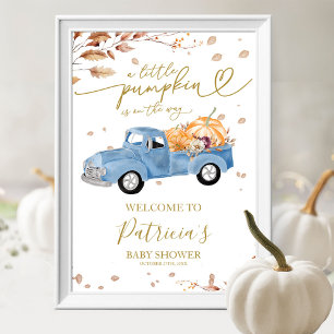Affiche de bienvenue citrouille Baby shower d'auto