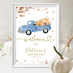 Affiche de bienvenue citrouille Baby shower d'auto