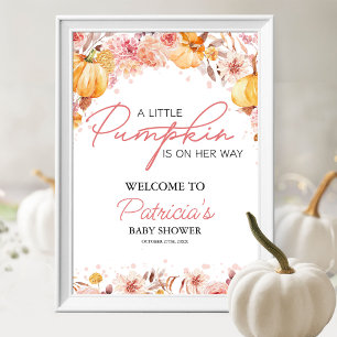 Affiche de bienvenue citrouille Baby shower d'auto