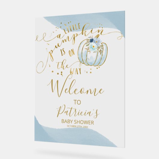 Affiche de bienvenue citrouille Baby shower d'auto (Angle)