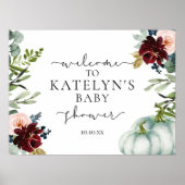 Affiche de bienvenue Citrouille blanc (Devant)