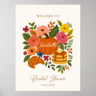 Affiche de bienvenue citrouille de Fête des mariée