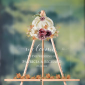 Affiche de bienvenue citrouille Floral Mariage de (Neutre)