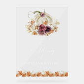 Affiche de bienvenue citrouille Floral Mariage de  (Recto)