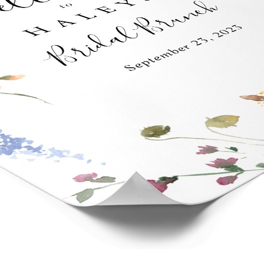 Affiche de bienvenue classique de brunch à la nupt (Coin)