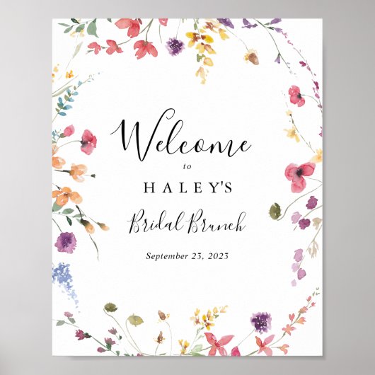Affiche de bienvenue classique de brunch à la nupt (Devant)