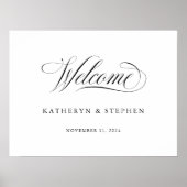Affiche de bienvenue classique de mariage élégant (Devant)