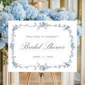 Affiche de bienvenue classique Fête des mariées bl