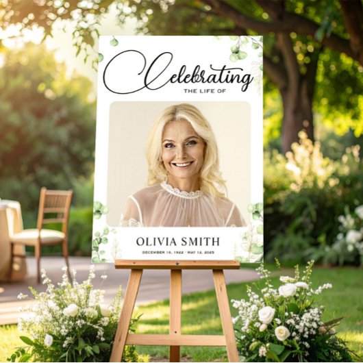 Affiche de bienvenue commémorative des funérailles