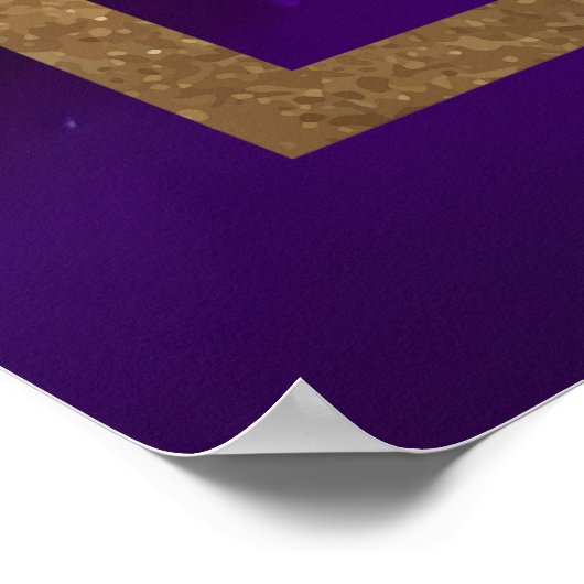 Affiche de bienvenue Cosmic Purple Gold Sun Moon S (Coin)