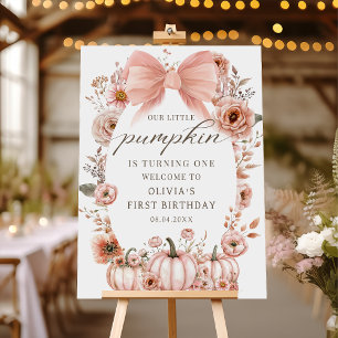 Affiche de bienvenue d'anniversaire à citrouille f