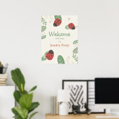 Affiche de bienvenue d'anniversaire coccinelle - F (Bureau à domicile)