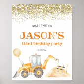 Affiche de bienvenue d'anniversaire de constructio (Devant)