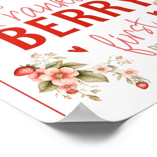 Affiche de bienvenue d'anniversaire de fraise Firs (Coin)