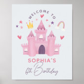 Affiche de bienvenue d'anniversaire de la princess (Devant)