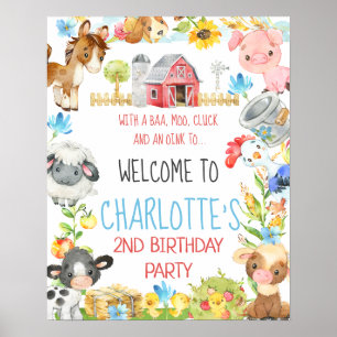 Affiche de bienvenue d'anniversaire de l'animal de