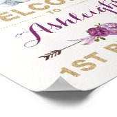 Affiche de bienvenue d'anniversaire de l'éléphant  (Coin)