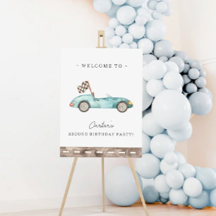 Affiche de bienvenue d'anniversaire de voiture de