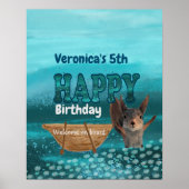 Affiche de bienvenue d'anniversaire d'écureuil (Devant)