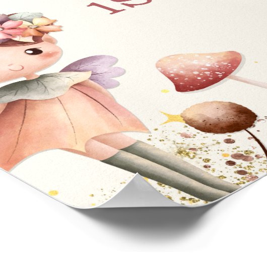 Affiche de bienvenue d'anniversaire des fées d'aut (Coin)