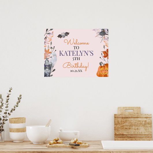 Affiche de bienvenue d'anniversaire d'Halloween (Cuisine)