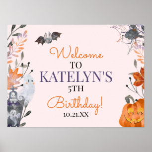 Affiche de bienvenue d'anniversaire d'Halloween
