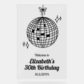 Affiche de bienvenue d'anniversaire Disco Ball per (Recto)