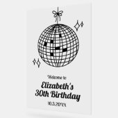 Affiche de bienvenue d'anniversaire Disco Ball per (Angle)