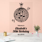 Affiche de bienvenue d'anniversaire Disco Ball per (Mariage)
