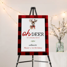 Affiche de bienvenue d'anniversaire du cerf de Noë