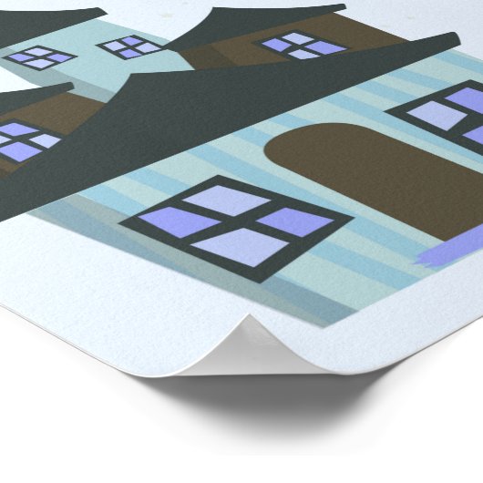 Affiche de bienvenue d'anniversaire Éffrayant bleu (Coin)