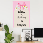 Affiche de bienvenue d'anniversaire Fleur de margu (Bureau à domicile)
