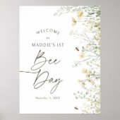 Affiche de bienvenue d'anniversaire Fleur sauvage  (Devant)