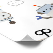 Affiche de bienvenue d'anniversaire Robot Blue (Coin)