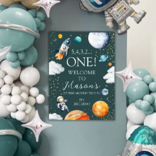 Affiche de bienvenue d'anniversaire Space One