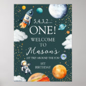 Affiche de bienvenue d'anniversaire Space One (Devant)