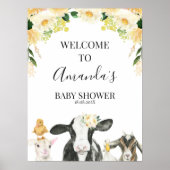Affiche de bienvenue d'Baby shower d'animal de fer (Devant)