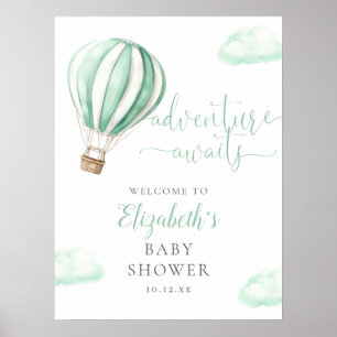 Affiche de bienvenue de Baby shower à air chaud ve