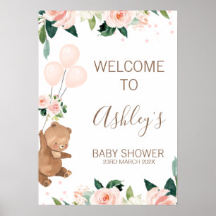 Affiche de bienvenue de Baby shower à balloon à ou