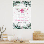 Affiche de bienvenue de Baby shower bébé Père Noël (Cuisine)