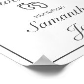 Affiche de bienvenue de Baby shower blanc minimali (Coin)