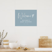 Affiche de bienvenue de Baby shower bleu Boho Dust (Cuisine)
