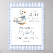 Affiche de bienvenue de Baby shower bleu de petite (Devant)