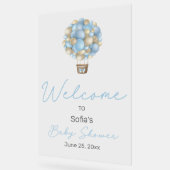 Affiche de bienvenue de Baby shower Blue Hot Air (Angle)