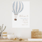 Affiche de bienvenue de Baby shower Blue Hot Air (Cuisine)