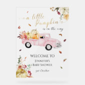 Affiche de bienvenue de Baby shower Citrouille acr (Recto)