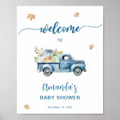 Affiche de bienvenue de Baby shower Citrouille Blu (Devant)